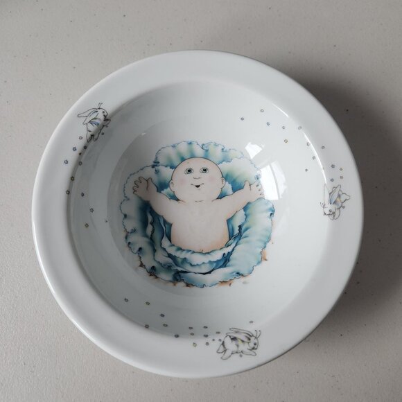 Vintage 1984 Cabbage Patch Kids Bowl – Made in England – Ceramic Baby Dish - Picture 1 of 6